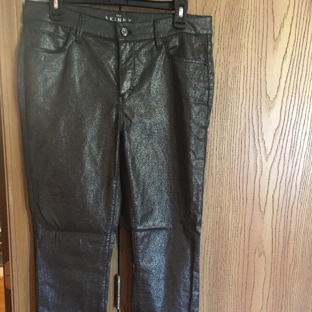 WHBM shimmer skinny jeans.
